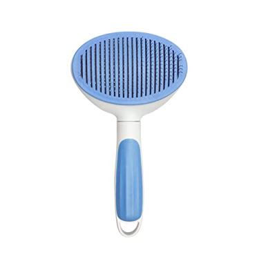 Imagem de Escova de Animais Estimação com Auto Limpeza Slicker para Remoção Pelos e Higienização Subpelo Solto Tapetes Cabelo Pente Gatos Cães Massagem