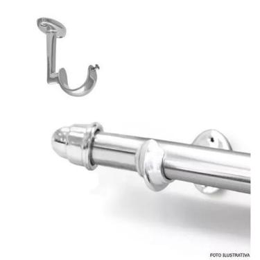 Imagem de Kit Varão + Suporte de Teto Cromado  2,5m  Utilimark