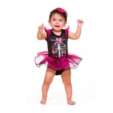 Imagem de Fantasia De Halloween Baby Menina Esqueleto Caveira