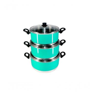 Imagem de Jogo Panelas Grande (Jogão) Verde Água Alumínio 3pçs Verde