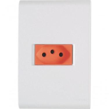 Imagem de Conjunto 4x2 1 Tomada 2p+t Tramontina Liz 20 A 250 V Branco E Vermelho