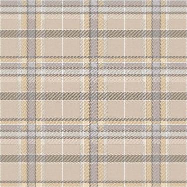 Imagem de Papel de Parede Botany House Xadrez Bege e Cinza 15571