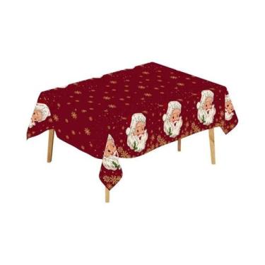 Imagem de Toalha De Mesa De Natal Com Papai Noel E Boneco De Neve, Decorações Pa