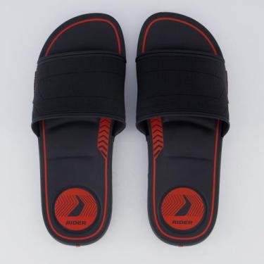 Imagem de Chinelo Slide Rider Start Preto e Vermelho, 43-44