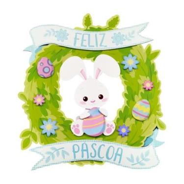 Imagem de Painel Guirlanda Feliz Páscoa Coelhinho Ovo Páscoa - 01 unid - piffer