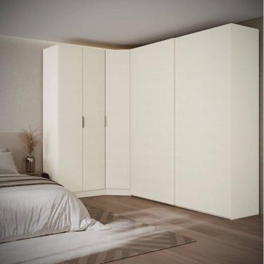 Imagem de Guarda-roupa Modulado de Canto Obliquo 3 Peças com 5 Portas Orion Cabecasa Madeira Originals Aveia/Linho