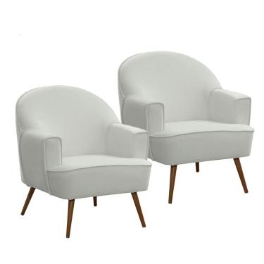 Imagem de Kit 2 Poltronas Agata em Madeira Eucalipto Movellu Home