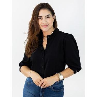 Imagem de Blusa Feminina Manga Princesa 3/4 Botões Viscose Anticorpus-Feminino