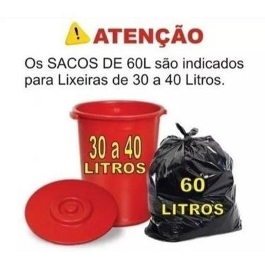 Imagem de Saco De Lixo 60 Litros Preto Super Reforçado 100 Un Fábrica
