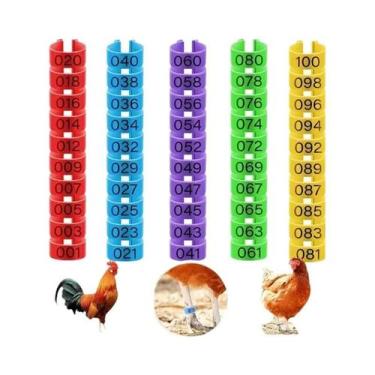 Imagem de 100 Unidades De Anéis Plásticos Para Pés De Galinha, Presilhas De Iden