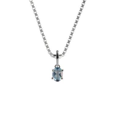 Imagem de Colar 60Cm Prata 925 Topázio ul Natural E Verdadeiro - Ponte Vecchio J