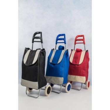 Imagem de Carrinho De Feira Dobrável Com Bolsa Sortida Compacto Prático Resisten