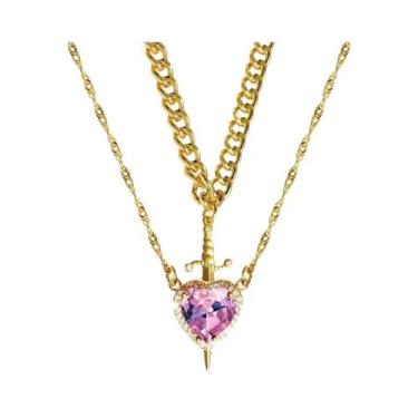 Imagem de Colares De Coração Com Espada Para Casais, Estilo Chic Y2K, Presentes 