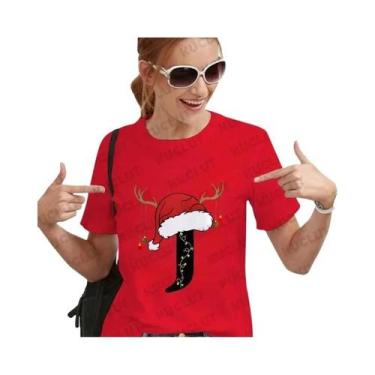 Imagem de Camiseta Feminina Com Alfabeto De Natal, Presente De Feliz Natal, Cami
