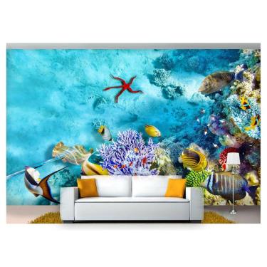 Imagem de Papel De Parede Animais Fundo Do Mar Coral 3D Anm219