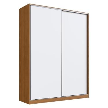 Imagem de Guarda Roupa Casal Rc2003 Mdf 2 Portas 183 Cm Freijó Natura Branco Novam