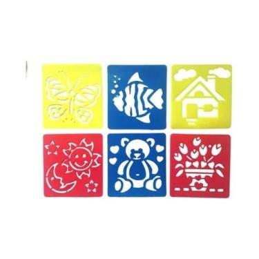 Imagem de Estênceis De Desenho DIY Para Crianças, 6 Peças, Réguas Plásticas, Car