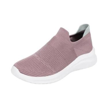 Imagem de Tênis Masculinos Respiráveis Em Malha, Slip-On, Para Corrida, Antiderr