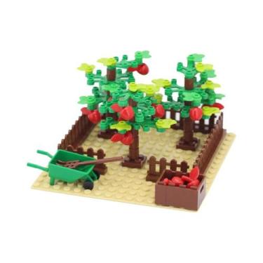Imagem de Blocos De Montar MOC: Placa Base Clássica Para Jardim De Frutas (Maçã,