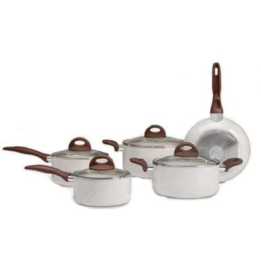 Imagem de Jogo De Panelas Brinox Granada Vanilla Com Indução 5 Peças