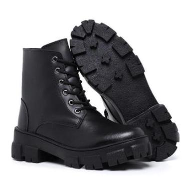 Imagem de Bota Coturno Feminina Tratorada com Amarração Confortável-Feminino