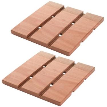 Imagem de Kit 2 Descansos para Panelas em Madeira Essence 18x18cm Suportes para 