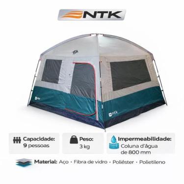 Imagem de Nautika Barraca Camping Acampamento 8 Á 9 Pessoas Tent Hut com Coluna 