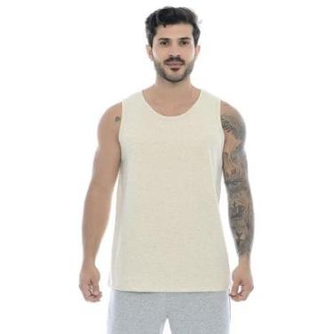 Imagem de Regata Masculina Básica Mescla Marfim Emporio Alex-Masculino