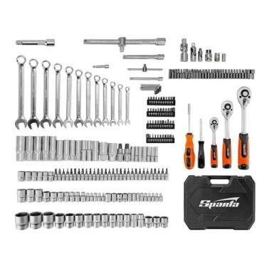 Imagem de Jogo Ferramentas 1/2 3/8 1/4 Maleta 215 Peças SPARTA