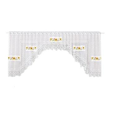 Imagem de Cortina Bando Renda Cascata Siena Cozinha Estampa 3,15x0,95 - Beija Fl