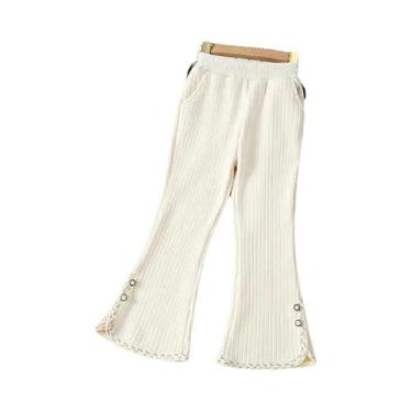 Imagem de Calças Flare De Inverno Para Meninas Em Chenille Com Forro De Lã E Det