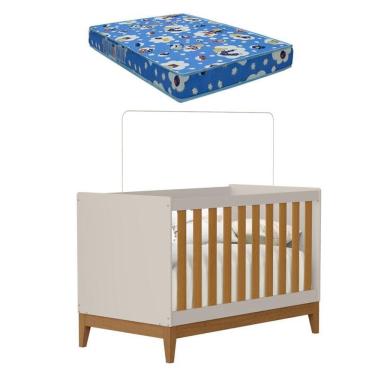 Imagem de Berço Americano Flip Areia Acetinado Savana com Colchão Ortobom  - Reller