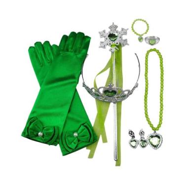 Imagem de Fantasia De Cosplay Da Princesa Elsa Anna Para Meninas Com Coroa, Vari