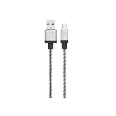 Imagem de Cabo Micro USB, Sincronização e Recarga 12W 2.4A, Aço Inox Ultra Resistente, 1 metro, Silver, INX510SL, ELG