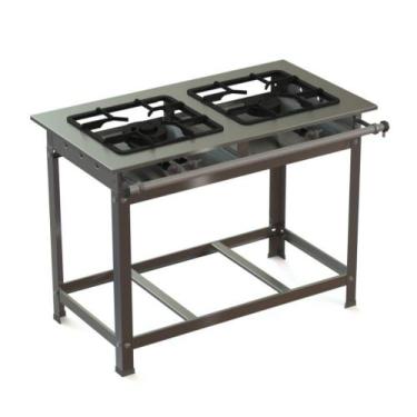 Imagem de Fogão Industrial Inox 30x30 P7 2 Bocas Baixa Pressão QS QD JS Martins 