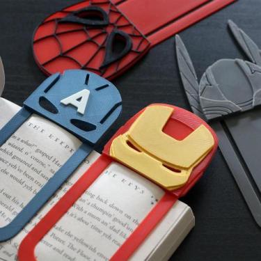Imagem de Marcador Pagina Livro Caderno HEROIS BOOKMARK Criativo Leitura Diverti