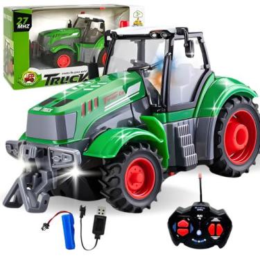 Imagem de Trator Controle Remoto Agrícola Bateria Recarregável Faróis - Europio