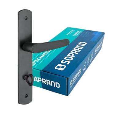 Imagem de Fechadura para Banheiro Soprano Ipanema com Espelho, Metalix Preta - Ipanema-4053-py-e27