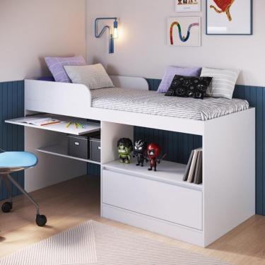 Imagem de Cama de Solteiro com Escrivaninha e 1 Porta para Colchão 188x78cm Multimóveis CR40148