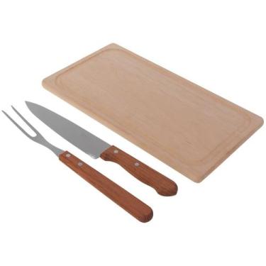 Imagem de Kit para Churrasco Tramontina com Lâminas em Aço Inox e cabos em Madei