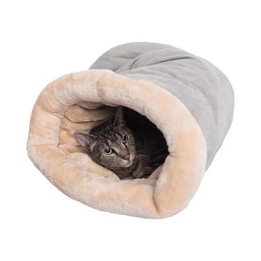 Imagem de Saco De Dormir Quente Para Gatos No Outono E Inverno, Ninho Semi-Fecha