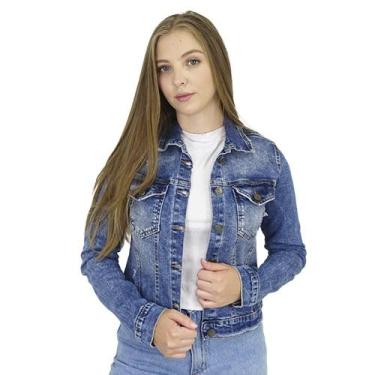 Imagem de Jaqueta Jeans Eme Com Puido E Bolso Frontal - J242, GG, Jeans