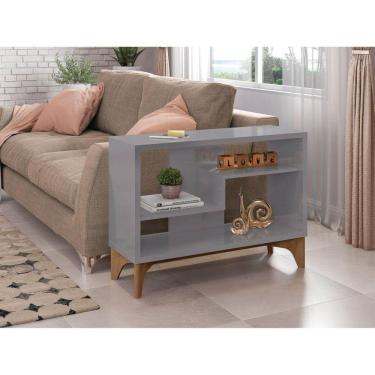 Imagem de Mesa Lateral Loft Cinza Brilho/Marrom