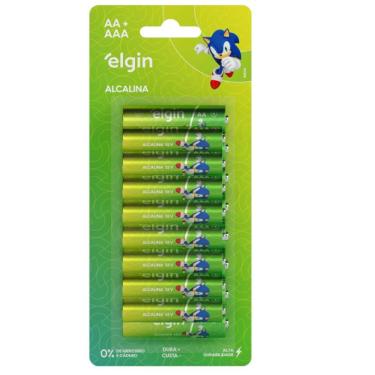 Imagem de Kit Pilha Alcalina Elgin 82426O 8 Unidades AA e 8 Unidades AAA 1,5V Não Recarregável