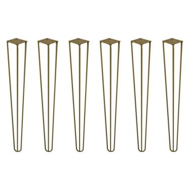 Imagem de Kit 6 Pés Hairpin Legs G41 Moderno Aço 60CM Dourado Gran Belo