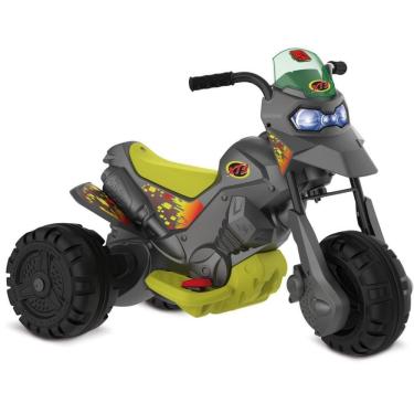 Imagem de Moto Elétrica Infantil XT3 6V com Câmbio Frente e Ré Bateria Recarregável Titânio Titanium
