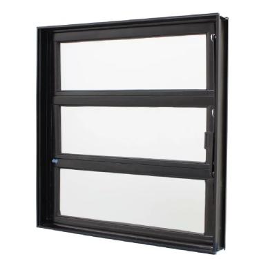 Imagem de Janela Basculante Caribe 060x060 Manual 3 Folhas 60x60cm Vidro Mini-Boreal Preto Caribe Max