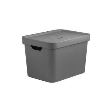 Imagem de Caixa Organizadora Cube Fechado Médio com Tampa 18 Litros Martiplast O