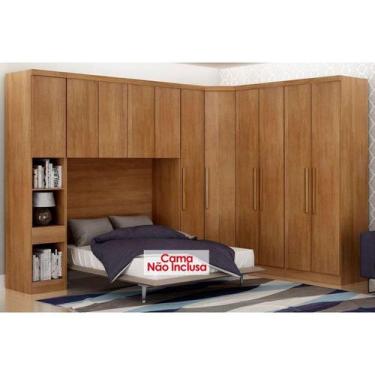 Imagem de Quarto Casal Completo Rizon/Linea 5 Peças (1 Armário Aéreo + 2 Guarda 