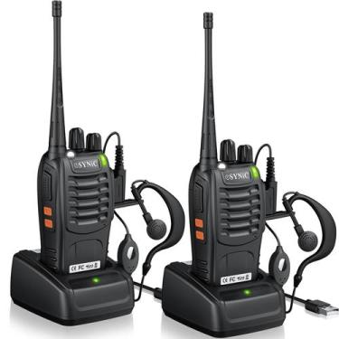 Imagem de Walkie-talkies eSynic, kit com 2 unidades, alcance de 4,8 km, bateria 